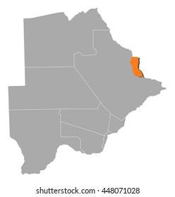 Map - Botswana, North-East