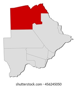 Map - Botswana, North-West