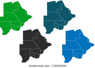 map of botswana. original map.variety of colors on white background. Vector illustration eps 10.