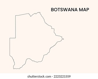 Map of Botswana, Outline Map Botswana vector Illustration, Map of Botswana with an outline. Botswana map.