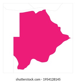 Map of Botswana pink highlighted with neighbor countries