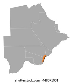 Map - Botswana, South-East