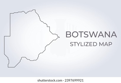 Mapa de Botsuana de estilo minimalista estilizado. Simple ilustración del mapa del país.