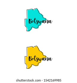 Map of Botswana Vector Design Template.