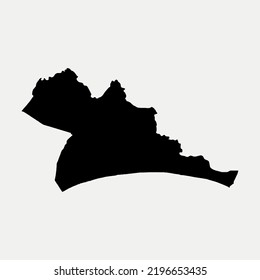 Map of Bournemouth - England - United Kingdom outline silhouette graphic element Illustration template design
