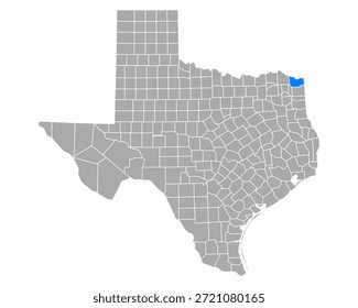 Mapa de Bowie no Texas em branco