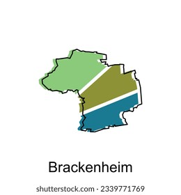 Map of Brackenheim design illustration, vector symbol, sign, outline, World Map International vector template on white background