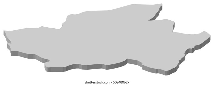 Map - Braga (Portugal) - 3D-Illustration