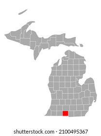 Map of Branch in Michigan on white