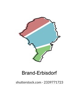 map of Brand Erbisdorf vector design template, national borders and important cities illustration