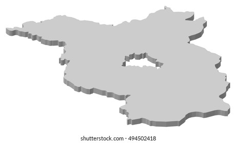 Map - Brandenburg (Germany) - 3D-Illustration