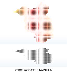 Map of Brandenburg, Germany with Dot Pattern
