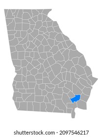 Mapa de Brantley en Georgia en blanco