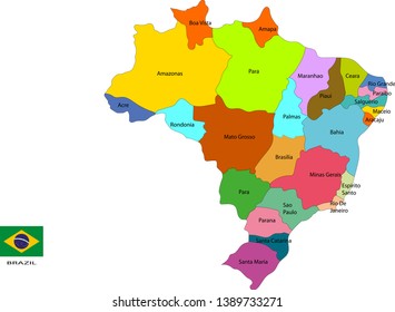 Map of Brasilia blank and colour 4k brazil picture vector