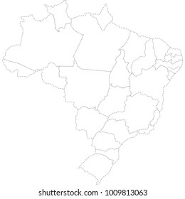 Brazil Region Map Contour Black White Stock Vector (Royalty Free ...