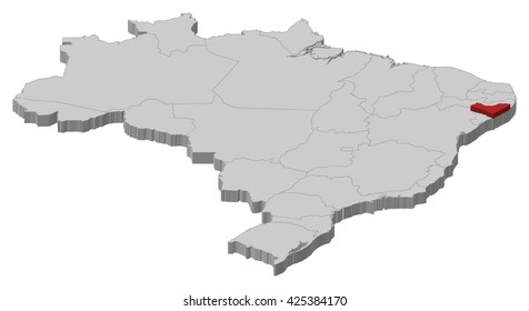 Map - Brazil, Alagoas