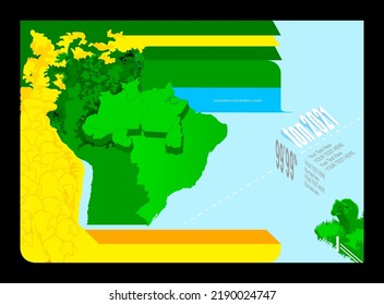 Map brazil amazonian equatorial coast vector