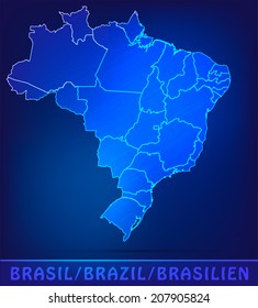 Map of Brazil with borders as scribble