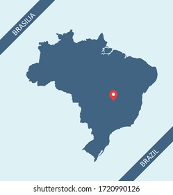 Map of Brazil with capital Brasilia