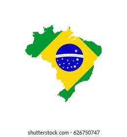 Map of Brazil. Color icon.