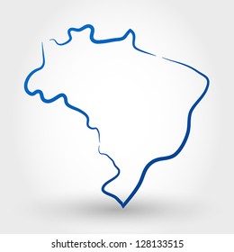 Map Of Brazil. Map Concept