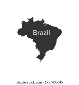 Map of Brazil dark color on a white background vector illustration
