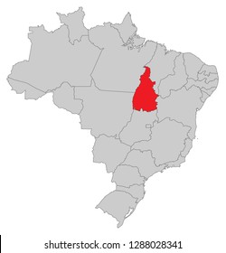 Map of Brazil with districts