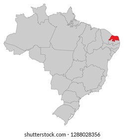 Map of Brazil with districts