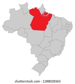 Map of Brazil with districts