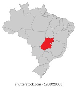 Map of Brazil with districts