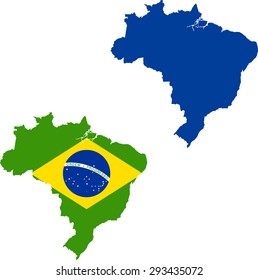 map of Brazil with flag