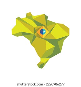 Map of Brazil geometric icon isolated style