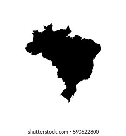 Map of Brazil. High detailed vector silhouette