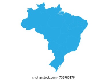 Map Brazil High Detailed Vector Map Stock Vector (Royalty Free ...