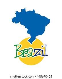 map of brazil isolated icon design, vector illustration  graphic 