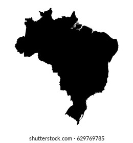 map of brazil , isolated on white background.