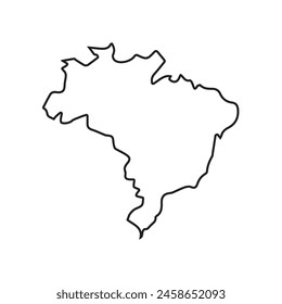 Icono de línea de Brasil. Ilustración Vector gráfico del mapa de Brasil.