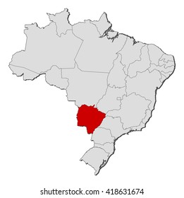 Map - Brazil, Mato Grosso do Sul