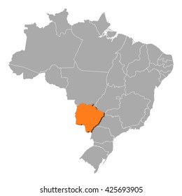 Map - Brazil, Mato Grosso do Sul