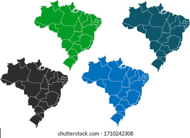 map of brazil. original map.variety of colors on white background. Vector illustration eps 10.