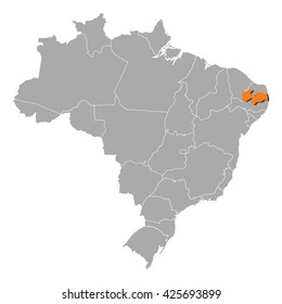 Map - Brazil, Paraiba