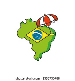 map of brazil with parasol