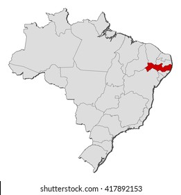 Map - Brazil, Pernambuco