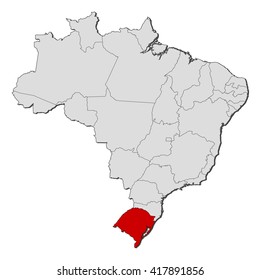 Map - Brazil, Rio Grande do Sul