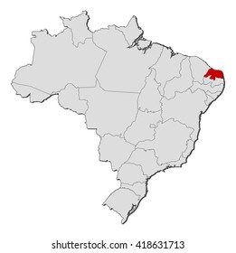 Map - Brazil, Rio Grande do Norte