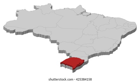 Map - Brazil, Rio Grande do Sul