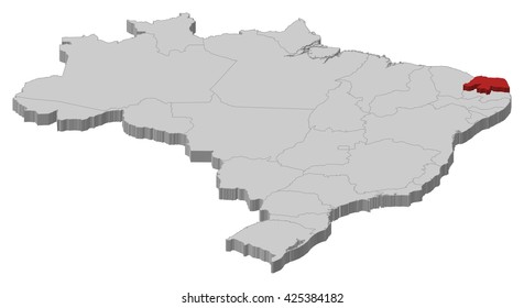 Map - Brazil, Rio Grande do Norte