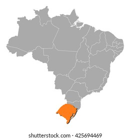 Map - Brazil, Rio Grande do Sul