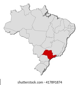 Map of Brazil, Sao Paulo