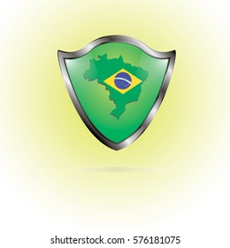 with a map of Brazil shield